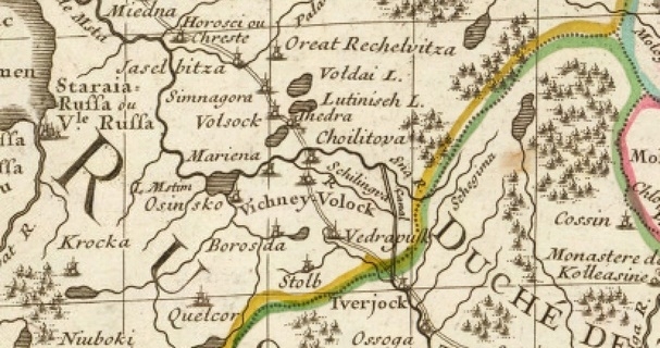 Карта Московии 1706 г. 